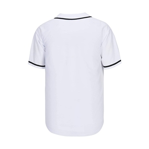 Maillot de softball unisexe personnalisé, maillot de baseball blanc personnalisable, nom et numéro bleus imprimés au dos, col rond, manches courtes, adulte - Product Image 4