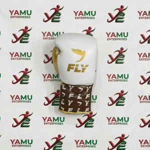 Guantes de Boxeo de Cuero Blancos, Marrones y Dorados con Cordones, Personalizados con Logotipo, que Absorben la Humedad, para Entrenamiento y Sparring, Venta al Por Mayor - Product Image 2