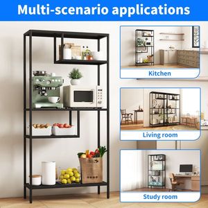 Moderno 4-scomparti Freestanding Organizer in metallo Home Office libro e scaffali per soggiorno e camera da letto - Product Image 4