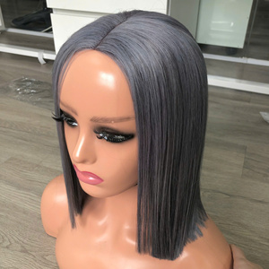 Wholesale 100% High Quality Vietnamese Virgin Hair Extensions Bone Straight Raw Hair <b>Wig</b> Frontal in <b>Grey</b> Color - Product Image 2