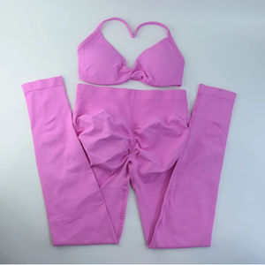 Conjunto Deportivo de Yoga de Dos Piezas para Mujer, Personalizado, de Alta Calidad, con Logotipo Frontal, en Spandex/Nylon Transpirable - Product Image 5