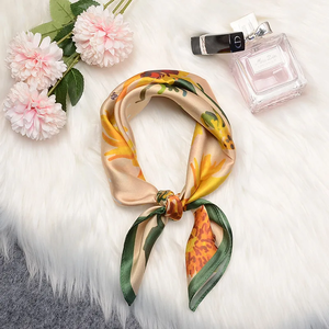 Floral and Paisley Silk Scarves for Women Artistic Print Satin Square Scarf Versatile Accessory as Tie Neckerchief - Product Image 6