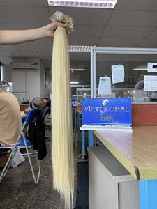 Meilleur prix d'usine pour une qualité supérieure 100% Extensions de cheveux humains bruts Blonde Straight Weft Double Drawn Virgin Hair Dyed - Product Image 3