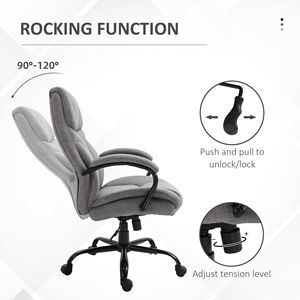 Sedia da Ufficio Ergonomica Direzionale 500 libbre, Sedia Grande e Alta con Seduta Ampia, Altezza Regolabile, Ruote Girevoli, Design a L - Product Image 5