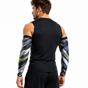 Mangas de compresión deportivas para hombre, personalizadas, para fitness, entrenamiento, running, ciclismo, transpirables, elásticas, de soporte y protección. - Product Image 5