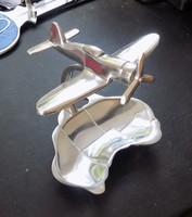 Sculpture d'avion Spitfire vintage en aluminium moulé argenté, modèle d'avion décoratif de luxe pour bureau et maison