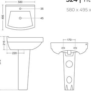 Compact ceramic laundry sink pedestal basin 580x495x870mm bathroom washtub porcelain washing clothes basin freestanding design - Product Image 6