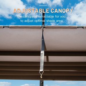 Pergola da Giardino in Alluminio 11 X 16 FT, Resistente alle Intemperie, con Tettoia Retrattile per Patio, Griglia, Gazebo, Prodotto per Vivere All'Aperto - Product Image 5