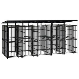 Caseta para Perros Grande de Acero con Recubrimiento en Polvo Negro, Casa para Mascotas y Muebles - Product Image 2