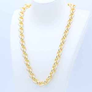 Collar de Cadena Cubana con Eslabones en O de Plata 925 Chapada en Oro con Diamantes de Moissanita, Joyería Personalizada Estilo Hip Hop para Raperos y Fiestas - Product Image 5