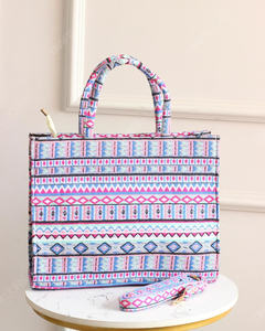 Bolso Tote Tejido a Rayas Multicolor Hecho a Mano, Bolso Textil Estructurado con Asa Superior, Bolso de Hombro con Correa Desmontable, Venta al por Mayor OEM - Product Image 4