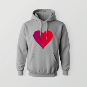 <b>Hearts</b> Print Hoodie Cute Graphic Cotton Fleece Pullover Sweatshirt with OEM ODM Customization - Product Image 2
