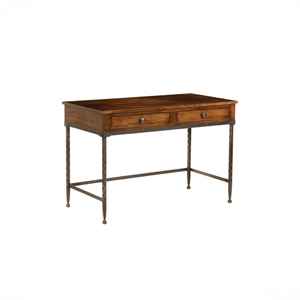 Handmade Iron and Solid Walnut Wood <b>Desk</b> Modern Rustic Writing Table with Storage <b>Drawers</b> Home Office Furniture Study Table - Product Image 3