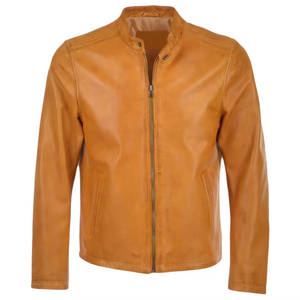Chaqueta de Cuero Genuino de Piel de Oveja para Hombre, Nueva Colección 2026, Estilo Motero, Reversible, Suave y Elegante, Acolchada con Piel para Invierno - Product Image 1