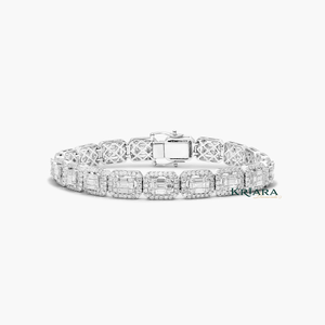 Bracelet tennis en argent S925 pour femme, serti de moissanite taille brillant ronde, monture en canal, bijou de mariage classique - Product Image 2