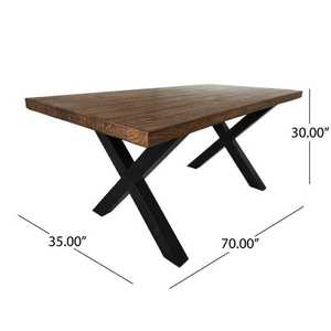 Solid Wood Outdoor Dining <b>Table</b> <b>Set</b> with <b>Bench</b>, Modern Rectangular Wooden Furniture, Garden Patio Dining <b>Set</b> for Home - Product Image 4