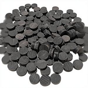 Boutons en corne de buffle écologiques et économiques, motif carré, dos plat, 4 trous, noir naturel, accessoires pour veste en jean B.S - Product Image 1