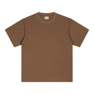 T-shirt pour homme à manches courtes en coton 100% couleur bordeaux, col rond, coupe classique, couleur unie, logo sur le devant, écologique - Product Image 4