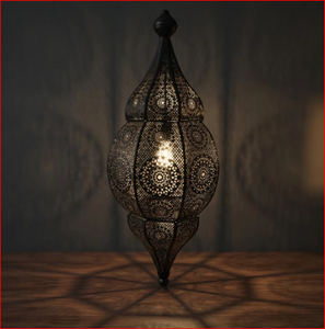 Lanterne marocaine porte-bougie en métal découpé, lampe suspendue décorative, pot lumineux pour la maison, les mariages et les restaurants - Product Image 6