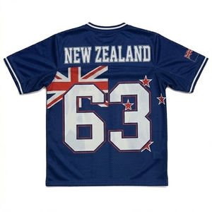 เสื้อบาสเก็ตบอลนิวซีแลนด์ แบบยูนิเซ็กซ์ คอวี แขนสั้น พิมพ์ลายแบบซับลิเมชั่น ระบายอากาศได้ดี ผ้าโพลีเอสเตอร์ตาข่าย ทรงปกติ - Product Image 4