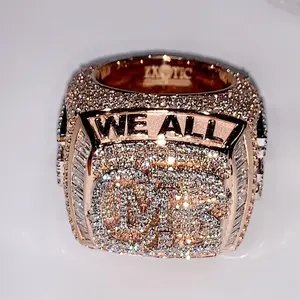 Vintage Hip Hop Iced Letter <b>Ring</b> Custom Name Brilliant Cut Moissanite <b>Silver</b> Plated 925 Sterling <b>Silver</b> <b>Statement</b> <b>Ring</b> TISHYA - Product Image 3