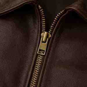 Chaqueta de Cuero Genuino de Vaca para Hombre, Estilo Motero, Marrón, Cierre de Cremallera, Cuello Alto, Transpirable, Ropa Urbana para Otoño e Invierno - Product Image 4