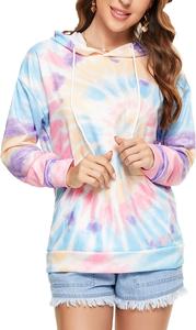Sweat à capuche Tie Dye en flanelle pour femmes dans des couleurs personnalisées Longueur des manches Matériau de haute qualité Meilleur style Prix de gros pour l'hiver - Product Image 2