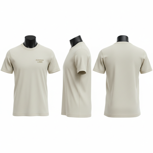 T-shirt pour homme bleu marine à manches courtes, col rond, coupe classique, en coton, avec logo imprimé sur le devant - Product Image 3