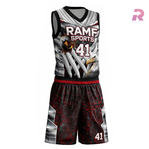 Maillots de basket-ball pour adultes, respirants, grandes tailles, personnalisables par sublimation, 100% polyester, pour équipes - Product Image 1