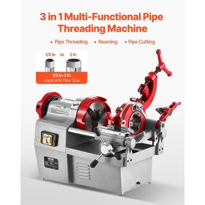 750W 28RPM Electric Pipe Threader Machine Power <b>Tool</b> for 1/2 2 Inch Pipes <b>Threading</b> & Cutting Pedal Operated - Product Image 2