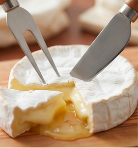 Juego de cuchillos para queso y mantequilla de acero inoxidable color plata con mango de madera, espalda para queso, tabla para queso, utensilios de cocina - Product Image 5