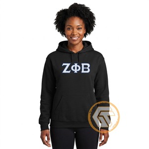 Sweat à capuche personnalisé en molleton de coton brodé Zeta Phi Beta, de haute qualité, écologique, pour femmes, vêtements grecs - Product Image 1