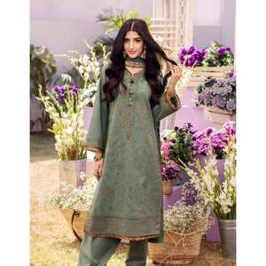 FANCY GEORGETTE BORDADO SECUENCIA TRABAJO TOP BOTTOM CON DUPATTA MINT - Product Image 1