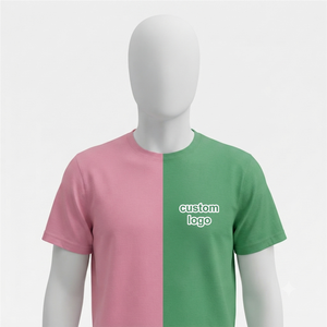T-shirt personnalisé bicolore rose et vert pour sororité, lettres grecques, 100 % coton, décontracté, estival, élégant, respirant, col rond pour femme - Product Image 3