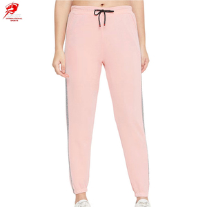 <b>Women's</b> Pink <b>Jogger</b> Pants Drawstring Mid Elastic Waist <b>Straight</b> <b>Leg</b> Eco-Friendly Quick Dry Breathable Winter Casual Side Stripe - Product Image 1