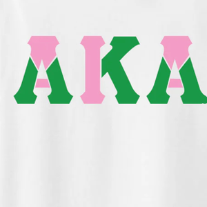White AKA Color Block Greek Letter T-Shirt Women's Cotton Short Sleeve Crew Neck Casual Graphic Tee Soft Comfort <b>Top</b> - Product Image 6