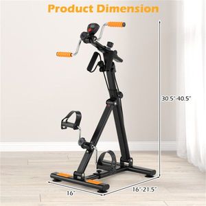 Cyclette Multifunzionale per Allenamento Total Body a Basso Impatto con Massaggio Mani/Piedi, Nero e Arancione - Product Image 3