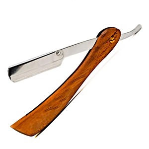 Rasoir droit Spartacus personnalisé pour barbiers professionnels, rasoir à lame fixe avec manche en bois, verrouillage sécurisé, affûté pour le rasage et l'entretien. - Product Image 2