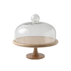 <b>Wooden</b> <b>Round</b> Dessert Server Cake Stand Acacia Wood Bamboo Tray with Lid <b>Wooden</b> Cake Stand handmade Base for Displaying Pastries - Product Image 3