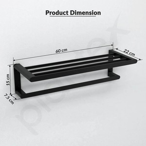 Toallero Minimalista de Acero Inoxidable para Baño, Barra Metálica para Toallas Montada en la Pared - Product Image 2