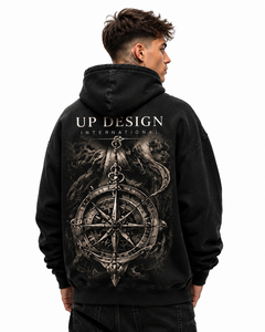 เสื้อฮู้ดดี้ผ้าฝ้ายแท้ 100% แบบหนา สไตล์วินเทจ ซักแบบพิเศษ สำหรับผู้ชาย สตรีทแวร์ รับผลิตแบบ OEM ODM - Product Image 4