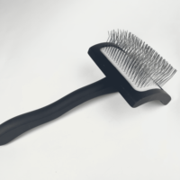 EVERSHARP Brosse démêlante professionnelle classique simple en caoutchouc à picots longs noirs, grande taille, facile à utiliser pour chats et chiens