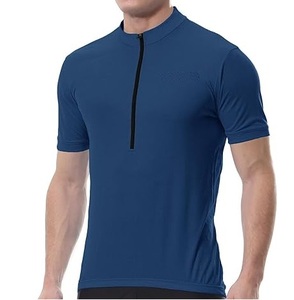 Ropa Deportiva al por Mayor, Jersey de Ciclismo Ajustado y Elástico, Color Azul, con Cierre, para Hombre - Product Image 1