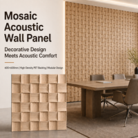 Panneau mural acoustique moderne en grille tissée, motif damier, écologique, haute réduction du bruit, décoratif pour l'extérieur des pièces et des hôtels