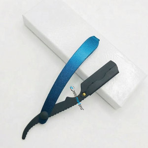 Navaja de Afeitar Clásica de Acero Azul, No Desechable, de Una Sola Hoja, para Salón, Corte de Pelo, Afeitado Corporal, de Garganta, para Barberos, Bikini, Hombres, Uso en Seco - Product Image 3