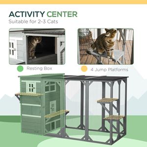 Recinto per Gatti da Esterno Multi-Livello Sicuro con Porte Bloccabili per 2-3 Gatti - Gabbia per Animali Domestici - Product Image 4