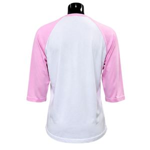 White Pink Baseball Shirt Women <b>Raglan</b> Sleeve Jersey Casual Sports <b>Top</b> Button Front Shirt Embroidered Letter Fashion Team - Product Image 2
