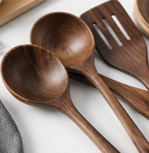 Juego de Utensilios de Cocina de Madera de 8 Piezas, Hechos a Mano, Ecológicos, de Grado Alimenticio, Cuchara, Espátula, Paleta, Personalizables, de Madera Natural - Product Image 3