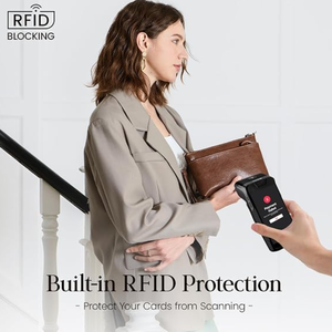 Sac à main en cuir véritable pour femme, petit sac à main avec protection RFID, sac à bandoulière compact pour téléphone et accessoires quotidiens - Product Image 5
