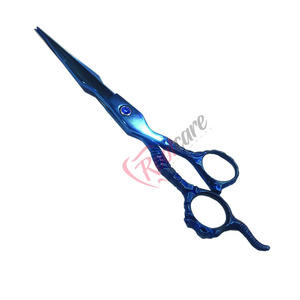 Dragon Blue Top Stainless Steel Hair Scissor <b>Set</b> Home Use <b>Barber</b> Haircut Kit Thinning Cutting Scissors Right-Handed Blue Plasma - Product Image 1